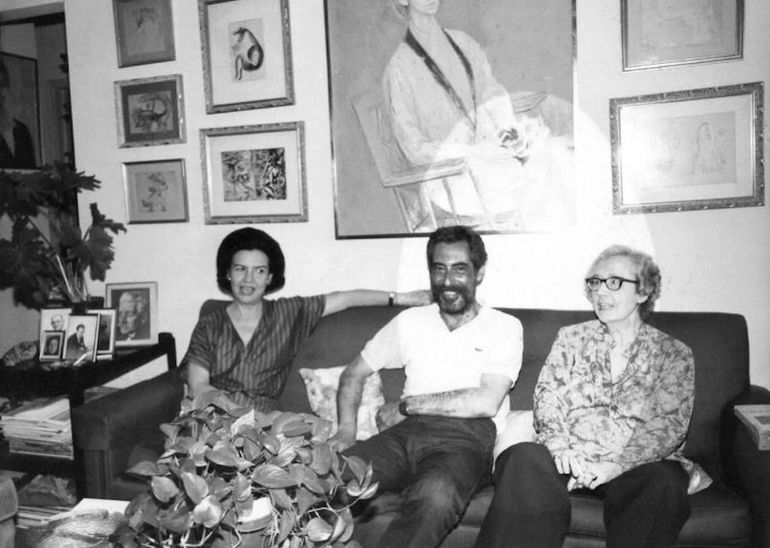 Con Lydia Cabrera y María Teresa Rojas, en Coral Gables, Miami.