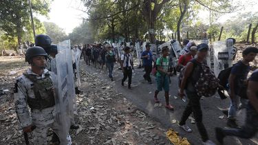 Migrantes cerca de Tapachula, M&eacute;xico, el jueves 23 de enero de 2020.