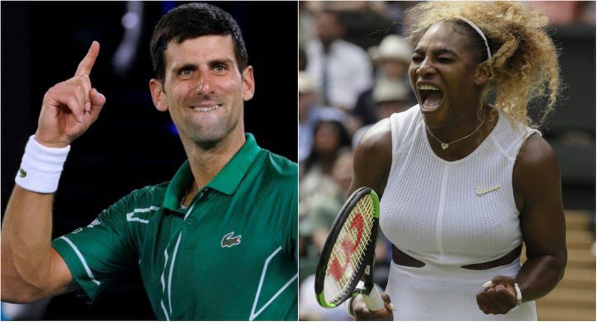 El serbio Novak Djokovic y la estadounidense&nbsp;Serena Williams.&nbsp;