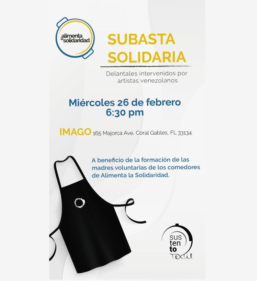 Afiche de la Subasta de silenciosa para Alimenta la Solidaridad.&nbsp;