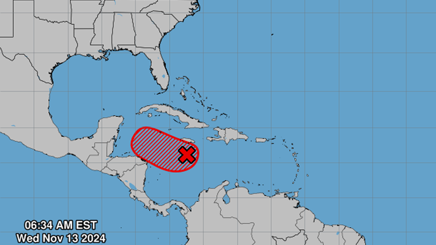 Trayectoria de la que sería la tormenta Tropical Sara.