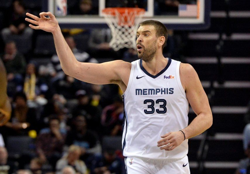 Foto del 23 de enero del 2019 Marc Gasol con los Grizzlies de Memphis ante los Hornets de Charlotte. El jueves 1 de febrero del 2021, los Grizzlies anuncian que retirarán su número 33 el 6 de abril.&nbsp;