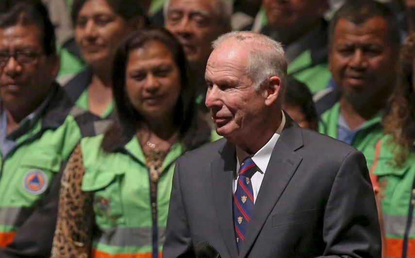 El fallecido expresidente (1996-2000) y alcalde de Guatemala,&nbsp;Álvaro&nbsp;Arzú, mientras ofrecía un discurso el 24 de abril de 2018 en Ciudad de Guatemala.