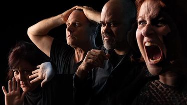 De izquierda a derecha, los actores Lida Morales, Mauricio Rentería, Christian Ocón y Lili Rentería. 