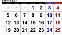 Calendario del mes de febrero con el día 29 que corresponde a los años bisiestos  Calendario del mes de febrero con el día 29 que corresponde a los años bisiestos