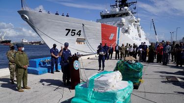 La droga incautada por las autoridades estadounidenses, el 5 de agosto del 2021, en Port Everglades en Fort Lauderdale, Florida.&nbsp;