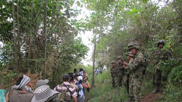 Las familias desplazadas huyeron de las veredas (aldeas) La Cabaña, Agua Bonita, Unión Olivare, Los Robles y La Fonda Damián.