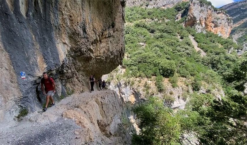 Sendero Congosto del Entremón, Pirineos, Aragón, España.
