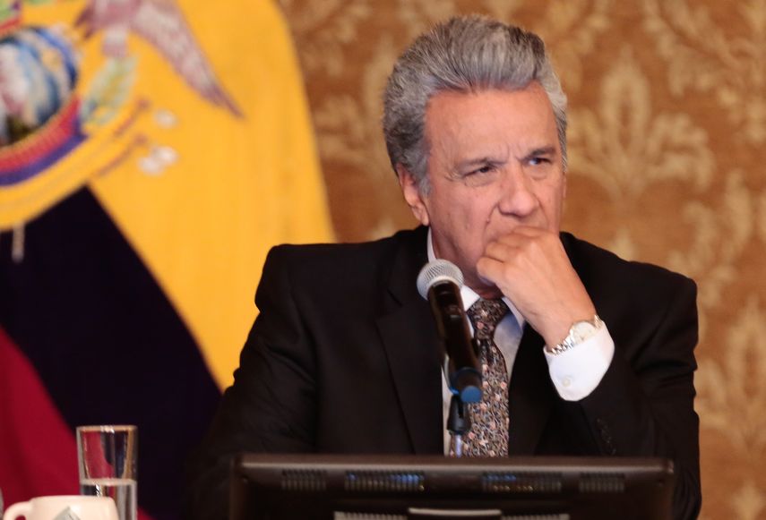 Moreno recibió en el Palacio de Carondelet a un grupo de periodistas nacionales, entre los que figuraban algunos de los más opositores al anterior régimen.