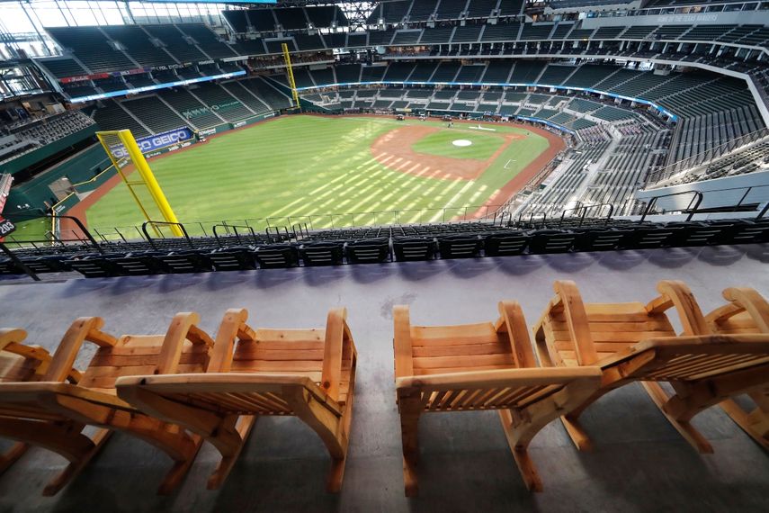 &nbsp;En esta foto del 23 de julio de 2020, vista de las gradas del estadio Globe Life Field de los Rangers de Texas, en Arlington.&nbsp;