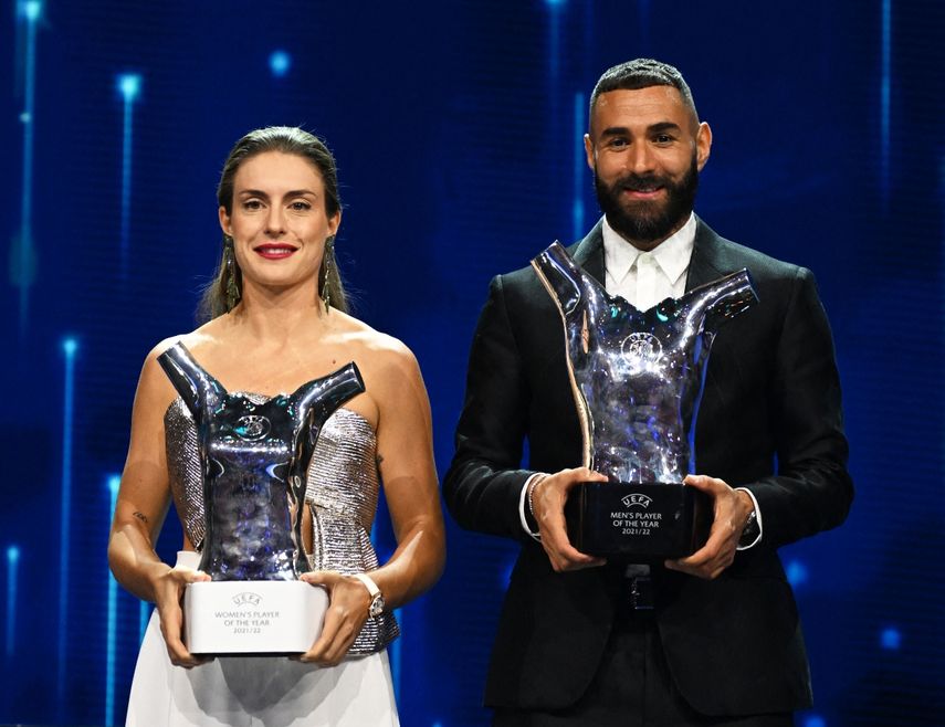 La española Alexia Putellas y el francés Karim Benzema fueron elegidos jugadora y jugador del año de la UEFA