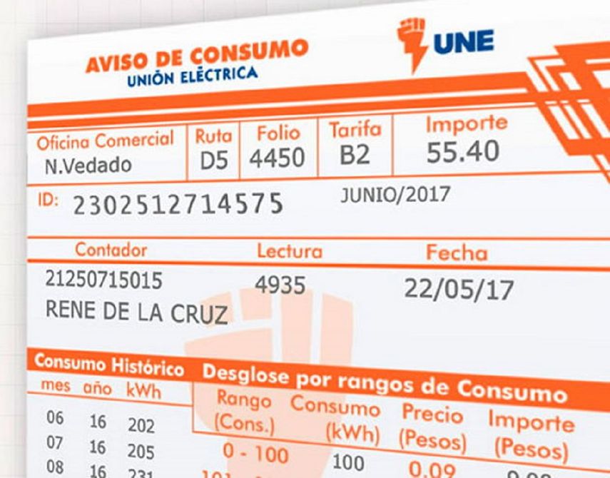 Factura Electricidad Cuba