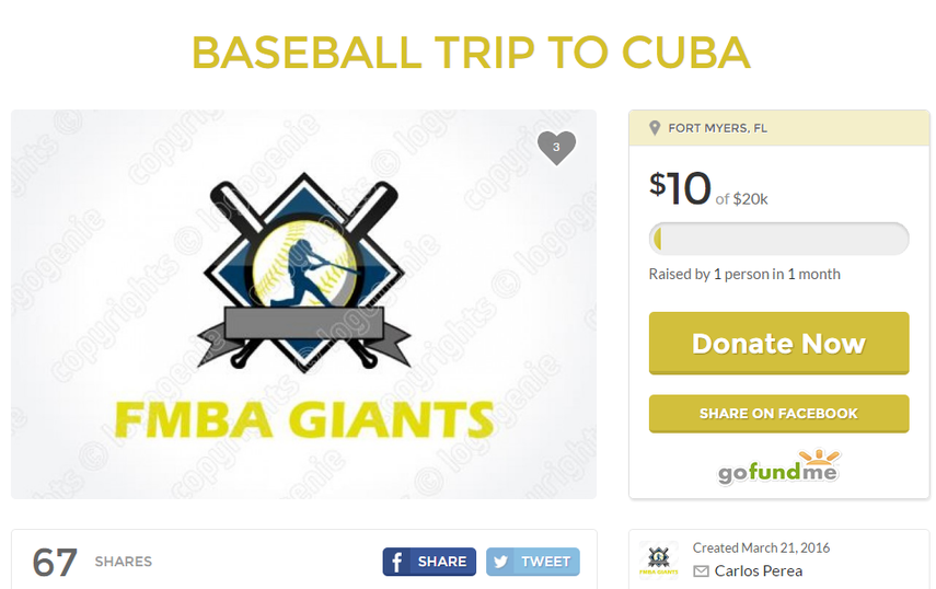 Los Gigantes aspiran recaudar alrededor de 20.000 dólares para hacer su viaje a Cuba.