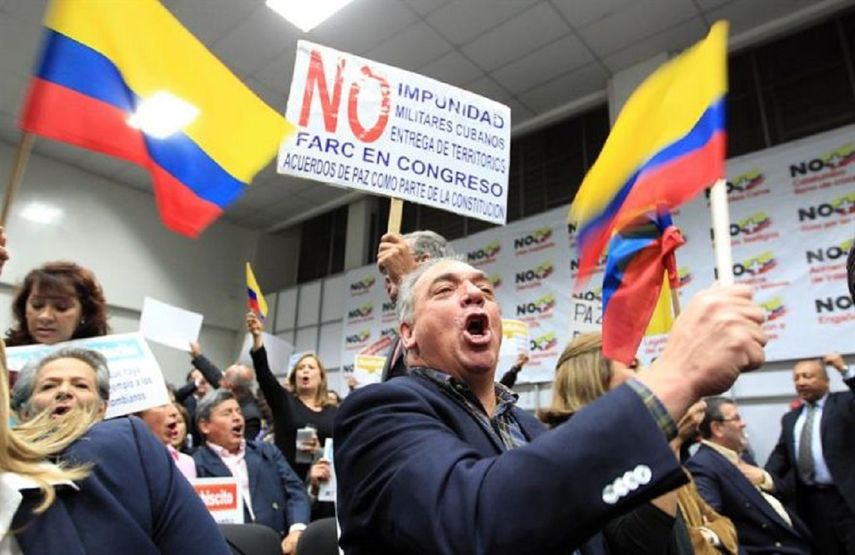 Los seguidores del No en plena campaña&nbsp;