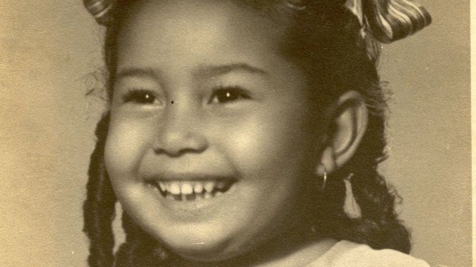 Tania Quintero con dos años de edad.