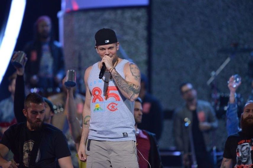 Calle 13, que cuenta con nueve nominaciones, ensaya para el espectáculo. (CORTESÍA). 