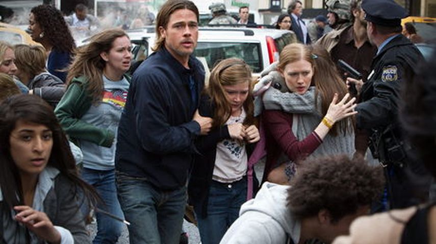 El actor Brad Pitt en el rodaje de la película World War Z. (EFE)