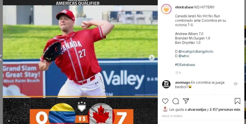 Tres lanzadores canadienses se combinaron para concretar la hazaña ante los sudamericanos
