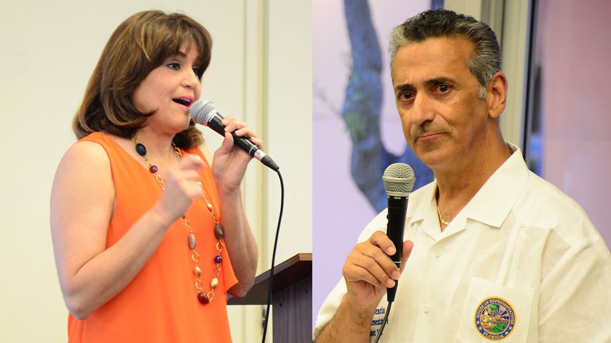 La senadora Annette Taddeo y el representante Robert Asencio.
