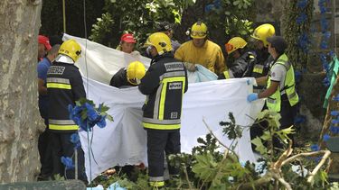 &nbsp;Bomberos y trabajadores de los equipos de rescate trabajan en el lugar en el que un árbol ha caído matando a 11 personas e hiriendo a 35, en Largo da Fonte, Madeira,&nbsp;Portugal, el 15 de agosto del 2017. &nbsp;