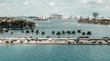 Una vista amplia de Miami Beach.