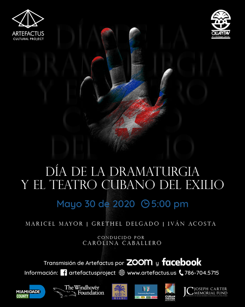 Afiche del&nbsp;&nbsp;D&iacute;a de la Dramaturgia y Teatro Cubano del Exilio 2020.