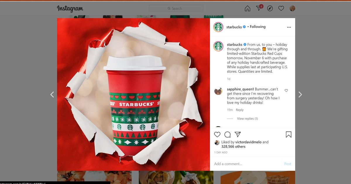 Los 13 vasos de Starbucks con diseño especial para la Navidad