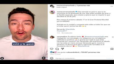 El actor Christian McGaffney. Artistas apoyan a María Corina Machado y llaman a salir el 17 de agosto de 2024.