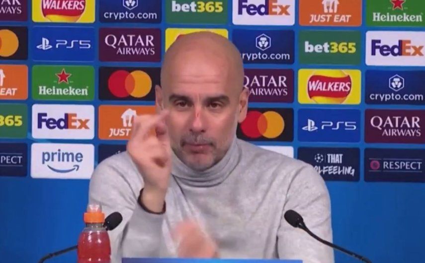 Momento en el que Pep Guardiola confirma que él mismo se cortó la nariz y aseguró que quería causarse daño por el empate del Manchester City ante el Feyenoord en Champions League