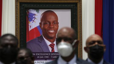 Funcionarios en el funeral del presidente haitiano Jovenel Moïse en Puerto Príncipe.&nbsp;