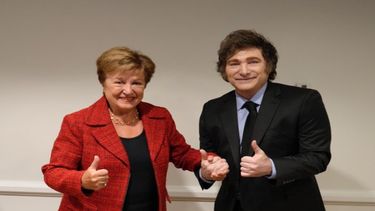 Kristalina Georgieva, directora del FMI y el presidente de Argentina Javier&nbsp; Milei @KGeorgieva