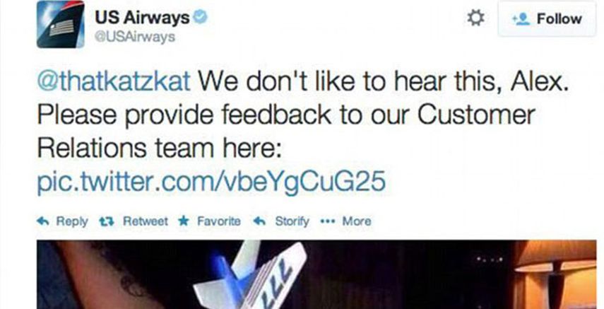 La imagen porno que Alex, el pasajero de US Airways que presentó la queja fue removida 20 minutos después. (Twitter)