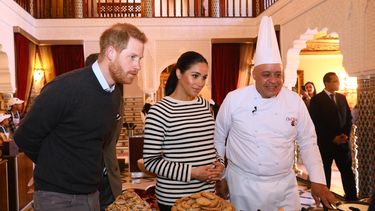 Moha Fedal en un evento en Marruecos con Los duques de Sussex, el pasado 25 de febrero.