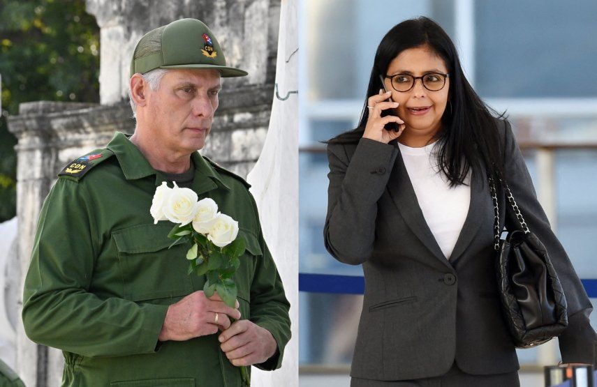 Miguel Díaz-Canel y Delcy Rodríguez.