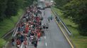 Una caravana de migrantes sale de la localidad de Ulapa el sábado 30 de octubre de 2021, en el estado de Chiapas, México.