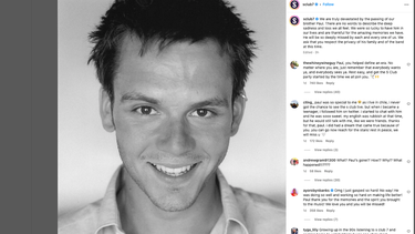 Paul Cattermole en la publicación en Instagram con la que el grupo de S Club 7 dio a conocer su muerte.&nbsp;