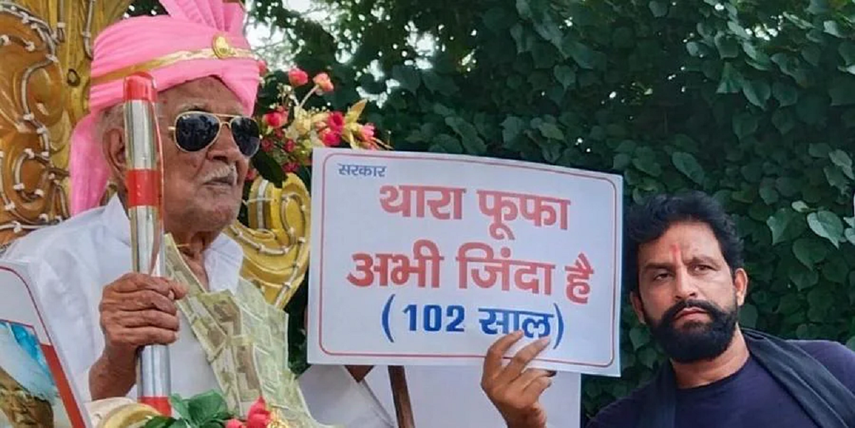 Hombre de 102 años celebra falsa boda para demostrar que sigue vivo