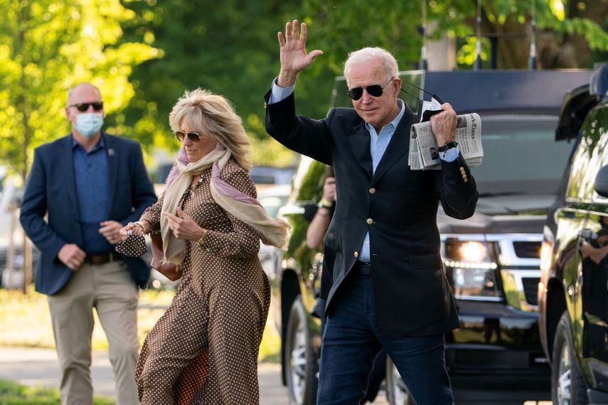El presidente Joe Biden y la primera dama Jill Biden en Washington el 15 de mayo del 2021.&nbsp;