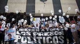 Familiares, activistas y defensores de DDHH cerraron ruta por la justicia y la libertad de los presos políticos en la sede del Ministerio Público, en el centro de Caracas, este 28 de febrero