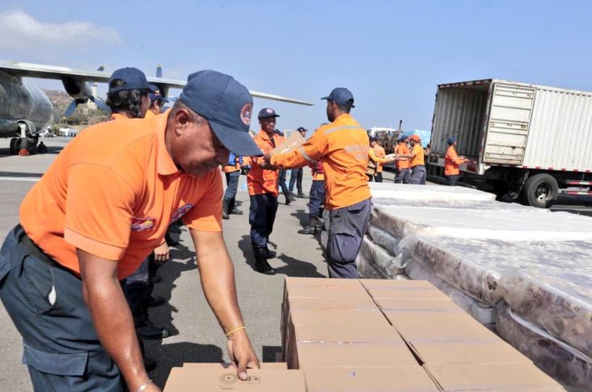 Envío de ayuda humanitaria a Cuba desde Venezuela, tras el paso de la tormenta subtropical Alberto.