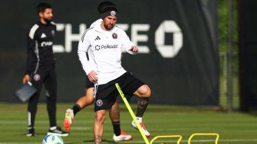 El argentino Lionel Messi, del Inter Miami, durante un entrenamiento del equipo, el 13 de enero de 2025.