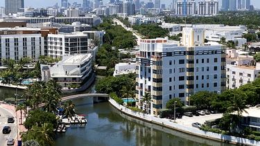 Vista parcial del área metropolitana de Miami-Dade, desde Miami Beach.