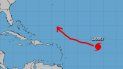 Ruta pronosticada para huracán Larry. Ruta pronosticada para huracán Larry.