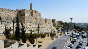 Torre de David y muralla de la Ciudad Vieja de Jerusalén.