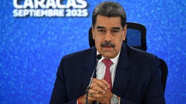 El autoritario Nicolás Maduro durante una conferencia de prensa en Caracas, el 15 de septiembre de 2025.