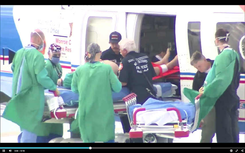 Los heridos fueron aerotransportados a&nbsp; dos hospitales en Miami.