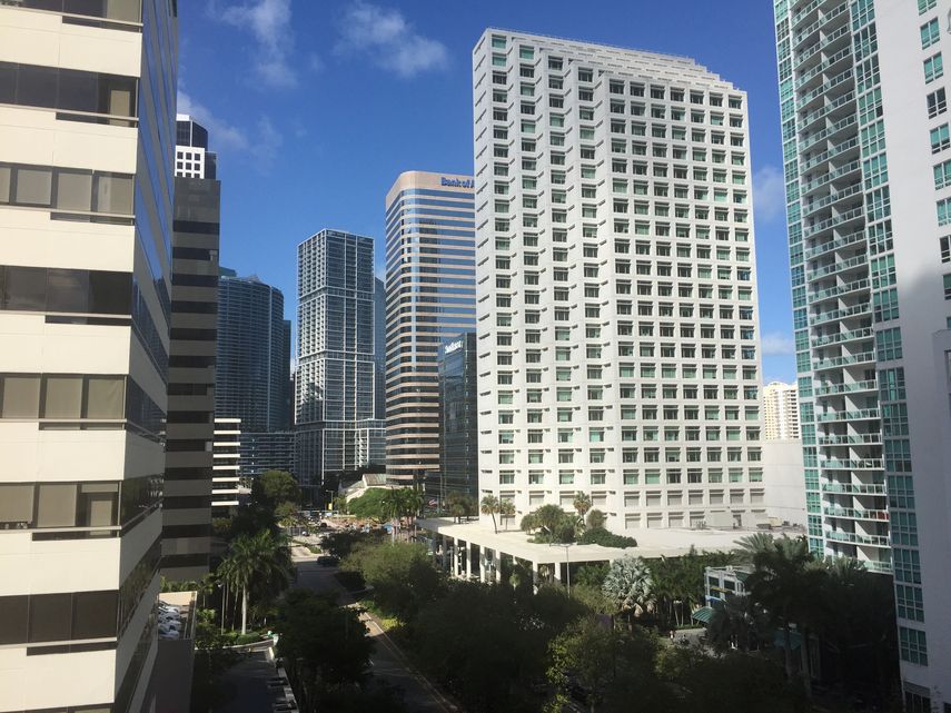 Vista parcial del distrito financiero en Miami.