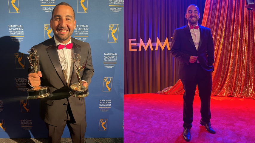El periodista venezolano Enmanuel Villalobos disfruta de sus dos premios Emmy.&nbsp;