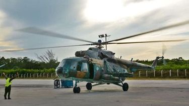 Un helicóptero militar cubano.