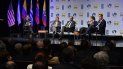 Fotografía de archivo de expresidentes de Latinoamérica y España que participan en el foro sobre la reinvención de los partidos políticos convocado por la Cátedra Nelson J. Mezerhane G., el Grupo Idea y el Miami Dade. Fotografía de archivo de expresidentes de Latinoamérica y España que participan en el foro sobre la reinvención de los partidos políticos convocado por la Cátedra Nelson J. Mezerhane G., el Grupo Idea y el Miami Dade.